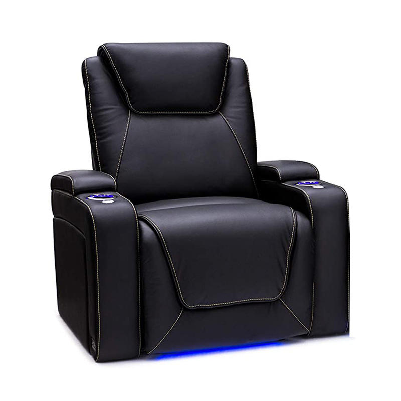 Home Theater Seating  Power Recline - Powered Headrest and Lumbar - Cupholders - Arm Storage, Row of 3